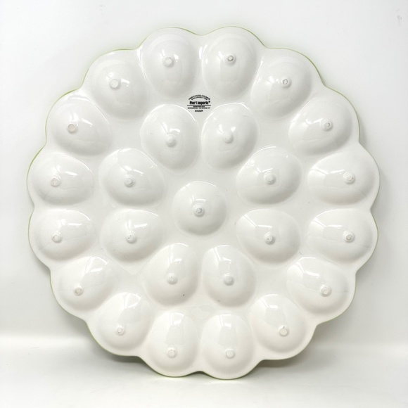 Pier 1 Dining Pier One Deviled Easter Egg Platter Scalloped Beaded